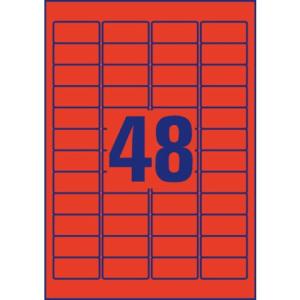 Etiketten 45,7x21,2 mm rot 960 Etiketten 20 Blatt wiederablösbar AVERY ZWECKFORM L6038-20 (4004182060384)