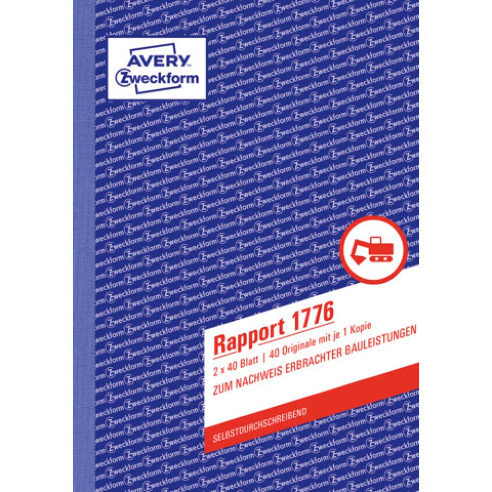 Rapport DIN A5, selbstdurchschreibend 2x40 Blatt weiß gelb AVERY ZWECKFORM 1776 (4004182017760)