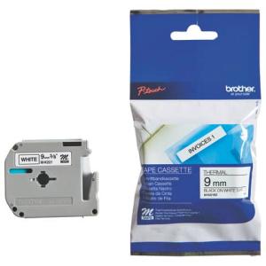 M-Schriftbandkassetten unlaminiert 9 mmx8 m schwarz auf weiß BROTHER MK221BZ (4977766624831)