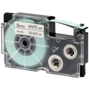 Schriftbandkassette Kunststoff 9 mmx8 m schwarz auf weiß Casio XR-9WE (4971850117384)