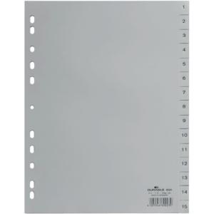 Zahlenregister PP 1 15, grau A4, 15 Blatt DURABLE 6524 10 (4005546600239)