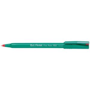 Pentel Ball R50 Tintenroller Grün 0,4 Mm, Schreibfarbe: Rot, 12 St. R50-B (3474370150035)