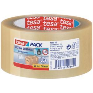 Verpackungsklebeband pack Ultra Strong PVC 66 mx50 mm transparent TESA 57176-00000-08 (4042448123619)