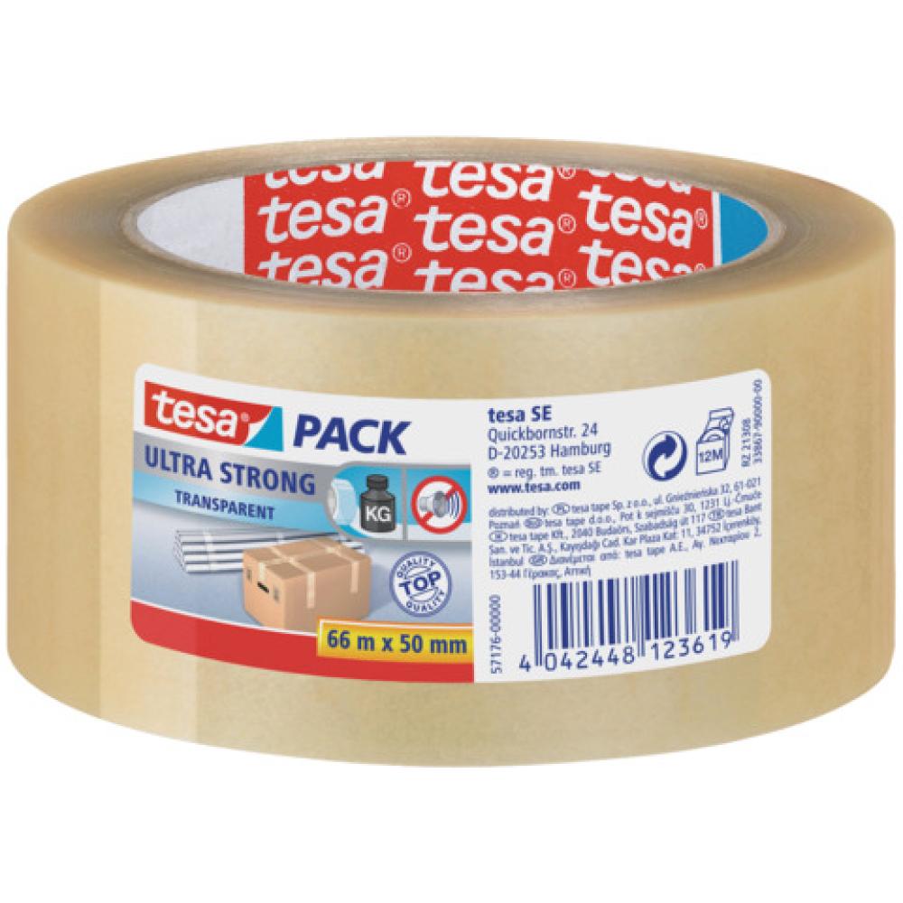 Verpackungsklebeband pack Ultra Strong PVC 66 mx50 mm transparent TESA 57176-00000-08 (4042448123619)