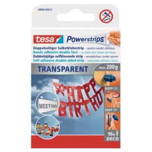 Powerstrips Deco ablösbar Tragfähigkeit 200 g transparent TESA 58800-00012-03 (4042448103895)