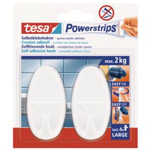 Powerstrips Systemhaken ablösbar oval weiß Tragfähigkeit 2 kg TESA 58013-00049-01 (4042448105035)