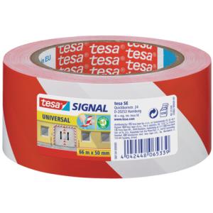 tesa Markierungsband rot/weiß 66m:50mm rot/weiß 50mmx66m