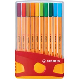Fineliner point 88 Etui ColorParade 20er Tischset in rot orange- mit 20 verschiedenen Farben STABILO 8820-03 (4006381357