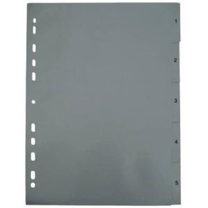 Zahlenregister 1 5, PP A4, 5 Blatt grau 190 (4044581000017)