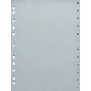 Zahlenregister 12 1, PP A4, 12 Blatt grau 24742 (4044581000055)