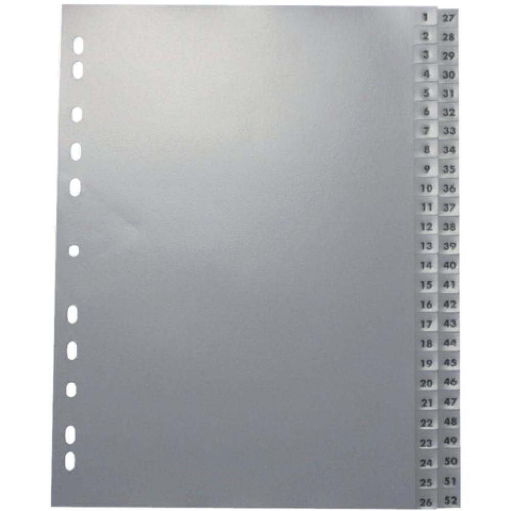 Zahlenregister 1 52, PP A4, 52 Blatt 2 Abläufe grau 1117 (4044581000086)