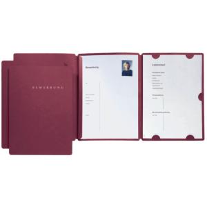 Bewerbungsmappe Select rot 3-teilig Klemmschiene und Halbmondstanzung PAGNA 22002-01 (4013951000834)