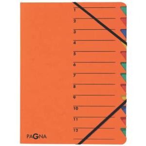 Ordnungsmappe EASY 12 Fächer A4, Pressspan 265 g qm orange PAGNA 24131-12 (4013951004078)