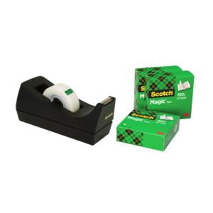Tischabroller inkl. 3 Rollen Magic Tape 810, schwarz SCOTCH C38SM3S(SM3-12) (3134375301251)