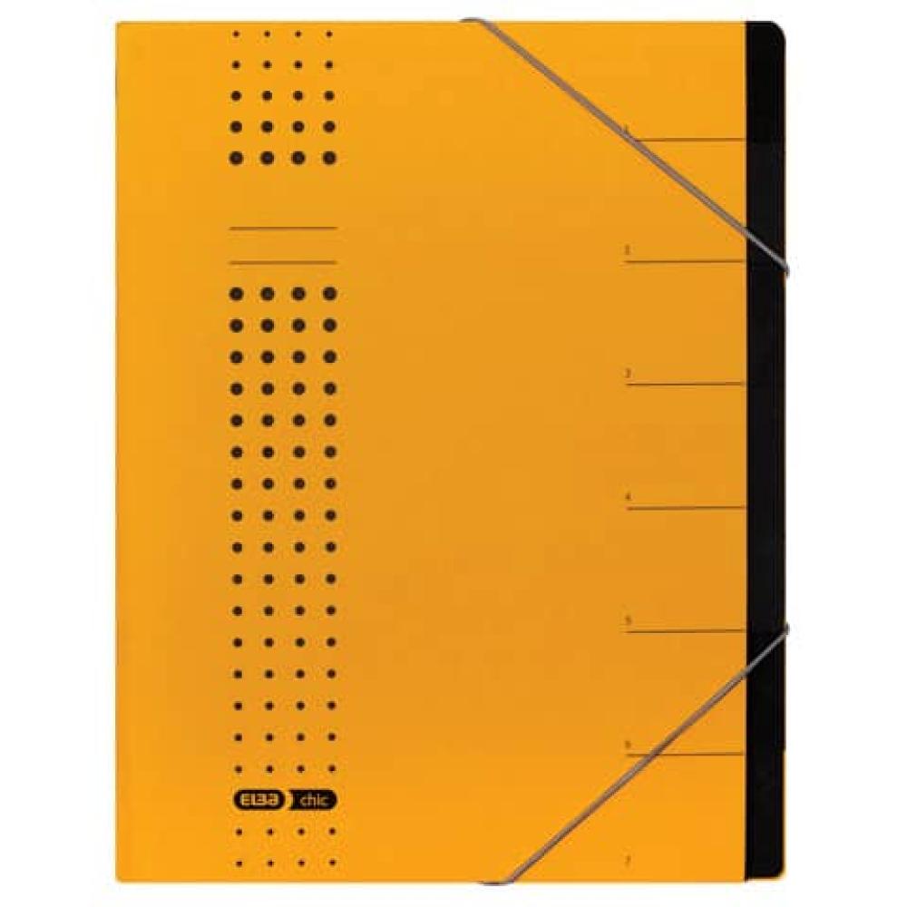 Ordnungsmappe chic 7 Fächer A4, Karton (RC) 450 g qm gelb ELBA 400002022 (4002030421011)