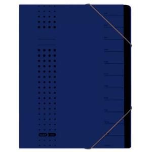 Ordnungsmappe chic 12 Fächer A4, Karton (RC) 450 g qm dunkelblau ELBA 400001992 (4002030047747)