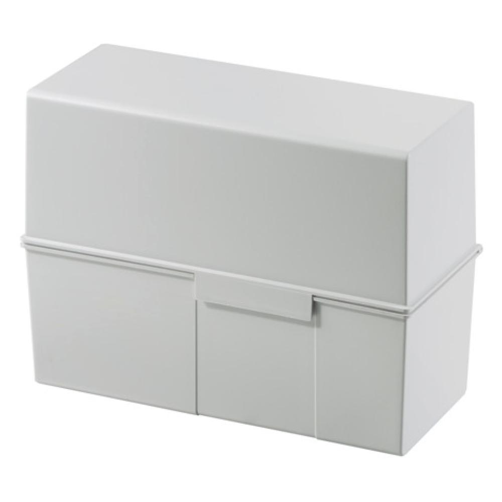 Karteibox DIN A5 quer max 500 Karten mit Stahlscharnier lichtgrau HAN 975-11 (4012473975118)