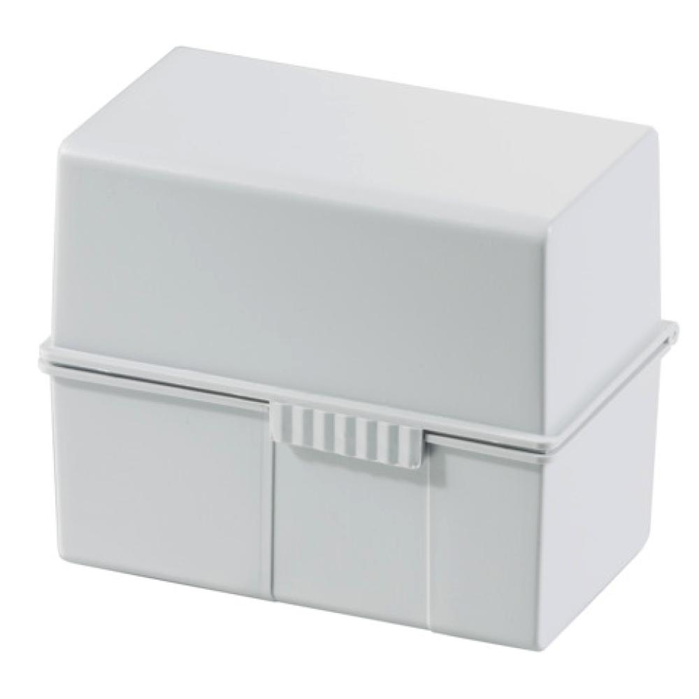 Karteibox DIN A6 quer für 400 Karten mit Stahlscharnier lichtgrau HAN 976-11 (4012473976115)