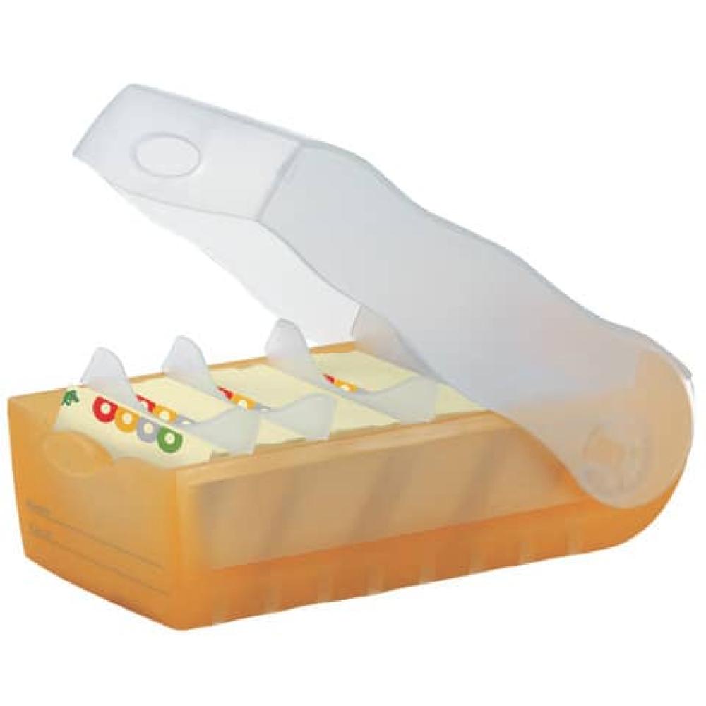 Karteibox CROCO A7 quer für 900 Karten orange-transl. HAN 997-613 (4012473997011)
