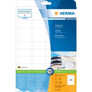 1.000 Herma Etiketten 4357 Weiß 48,5 X 25,4 Mm (4008705043571)