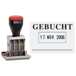 Datum-Plattenstempel GEBUCHT + 4 mm Datum COLOP 108673 (9004362376385)