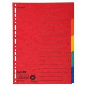 Zahlenregister 1-5, Karton farbig A4, 5 Farben gelocht mit Orgadruck Falken 80002009 (4014481527013)