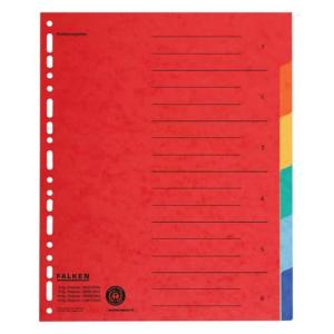 Zahlenregister 1-6, Karton farbig A4, 6 Farben gelocht mit Orgadruck Falken 80001993 (4014481526610)