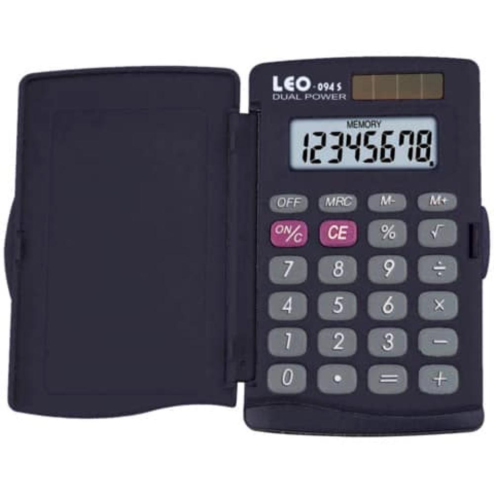 Solar-Taschenrechner schwarz 8-stellig Hard-Cover LEO 094S (4016596039498)