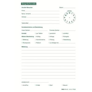 Gesprächsnotizblock 50 Blatt DIN A5, weiß RNK 1713-0 (4002871171304)