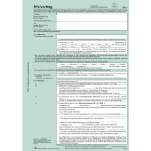 Universal-Mietvertrag Wohnungen SD mit Übergabeprotokoll 4x2 Blatt DIN A4 RNK 524 (4002871052405)