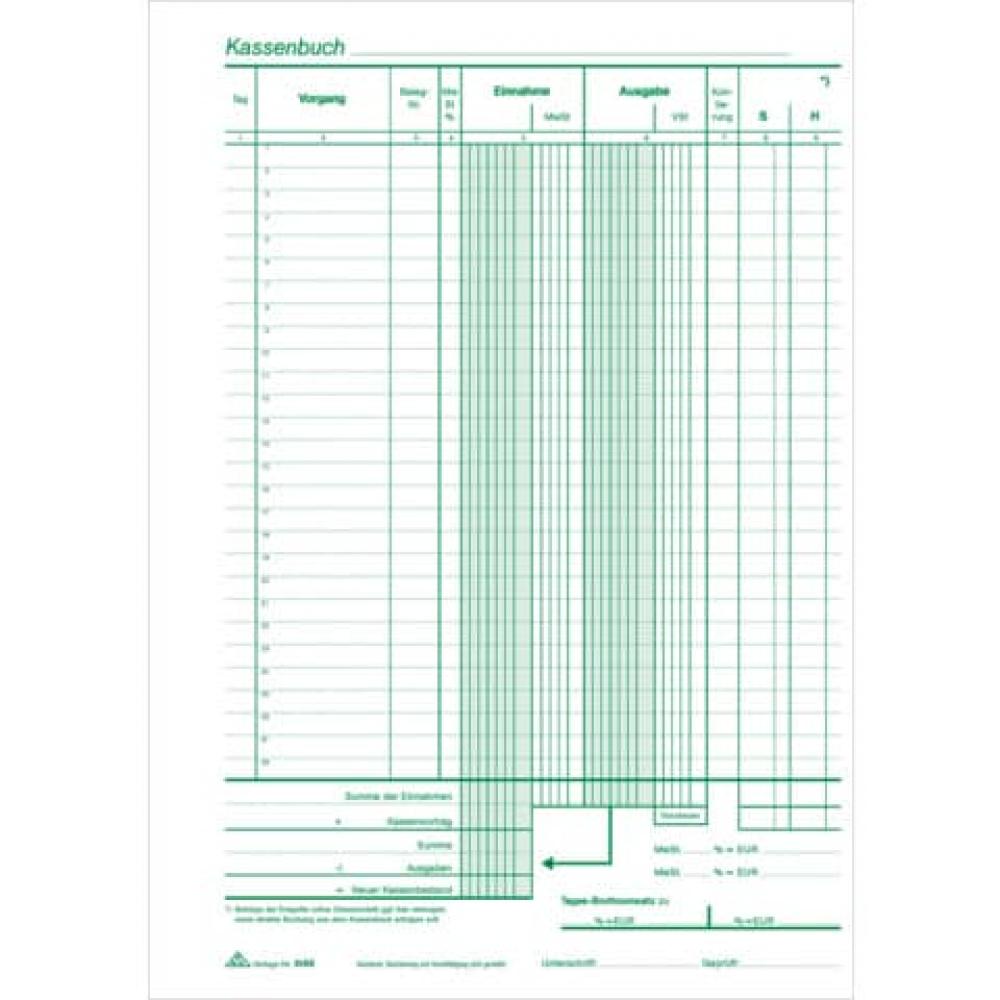 Kassenbuch mit Umsatzsteuererfassung SD 2x40 Blatt DIN A4 RNK 3155 (4002871315500)