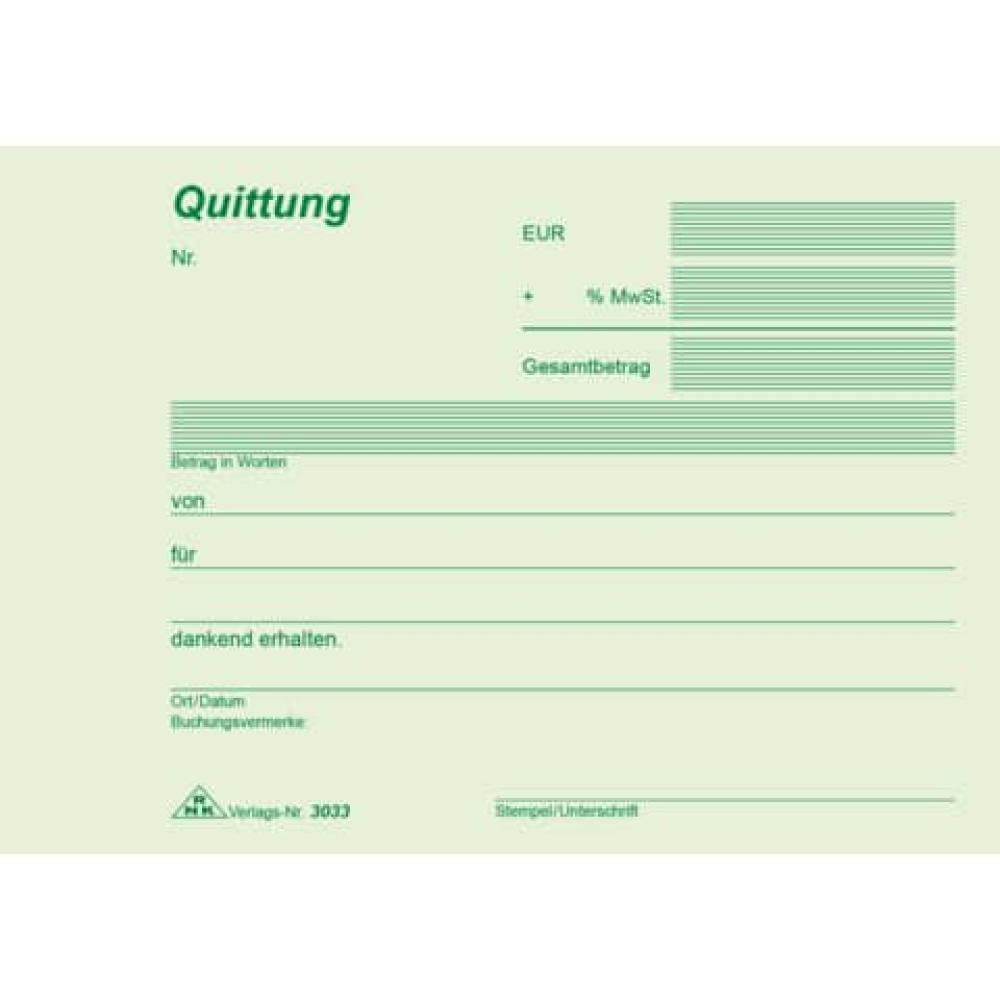 Quittung MwSt. A6 quer MP SD 2x40 Blatt RNK 3033 (4002871303309)