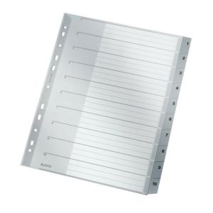 1280 Zahlenregister 1-10, PP A4 Überbreite 10 Blatt grau Leitz 1280-00-00 (4002432301812)