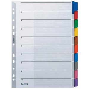 4321 Register blanko Karton A4, 10 Blatt Taben 10-farbig Leitz 4321-00-00 (4002432309245)