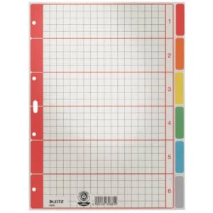 Leitz Ordnerregister Vollformat 1-6 Grau, Farbig 6-teilig, 1 Satz 43500085 (4002432328819)