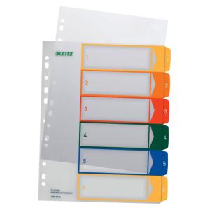Leitz Ordnerregister 1292 Vollformat, überbreite 1-6 Farbig 6-teilig, 1 Satz 12920000 (4002432358441)