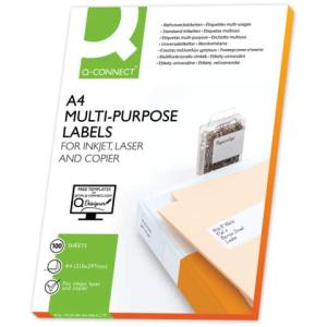 Inkjet+Laser+Kopier-Etiketten 52,5x21,2 mm weiß 5600 Stück 100 Q-CONNECT KF10638 (5705831106383)