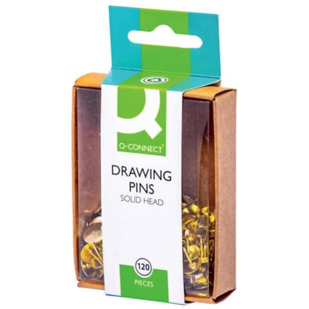 Reißnägel überkapselt vermessingt 120 Stück Q-CONNECT KF02018 (5705831020184)