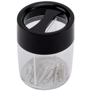 Büroklammernspender rund schwarz transparent  58x72 mm Höhe Q-CONNECT KF02133 (5705831021334)