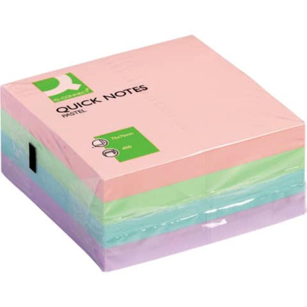Haftnotiz-Würfel Pastellfarben 76x76 mm Q-CONNECT KF01347 (5705831013476)