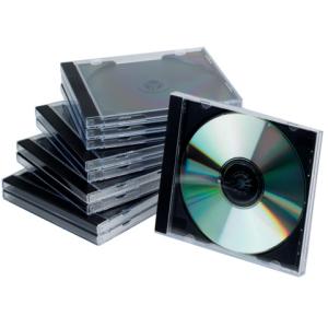 CD-Boxen Standard Hardbox für 1 CD DVD transparent schwarz Packung mit 10 Stück Q-CONNECT KF02209 (5706002022099)