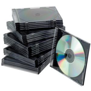 CD-Boxen Standard Slim Line für 1 CD DVD transparent schwarz Packung mit 25 Stück Q-CONNECT KF02210 (5706002022105)