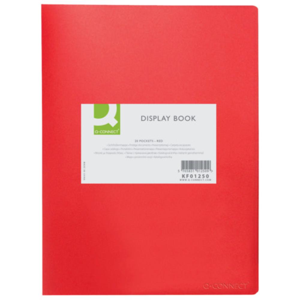 Sichtbuch 20 Hüllen Einband PP 450 mym rot Q-CONNECT KF01250 (5705831012509)