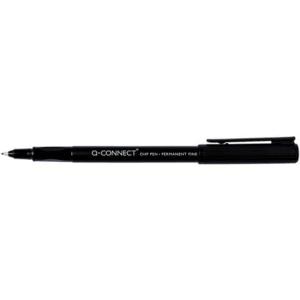 Faserschreiber permanent ca. 0,7 mm (F) schwarz Q-CONNECT KF01068 ()