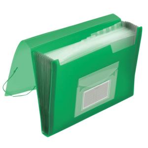 Fächermappe 13 Taschen 250 Blatt PP transluzent grün Q-CONNECT KF02480 (5705831024809)