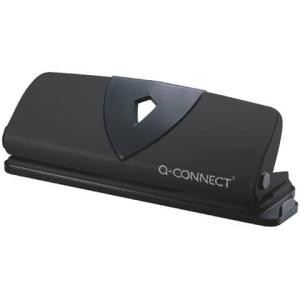 Doppellocher mit Anschlagschiene 16 Blatt schwarz Q-CONNECT KF01238 (5705831012387)