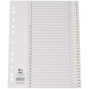 Zahlenregister 1 31, PP A4, 31 Blatt weiß Q-CONNECT KF00180 (5705831001800)