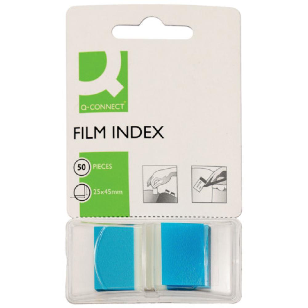 Index 25x45 mm blau 50 Streifen Q-CONNECT KF03632 (5705831036321)