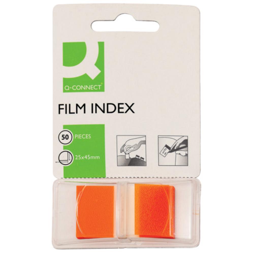 Index 25x45 mm orange 50 Streifen Q-CONNECT KF03636 (5705831036369)