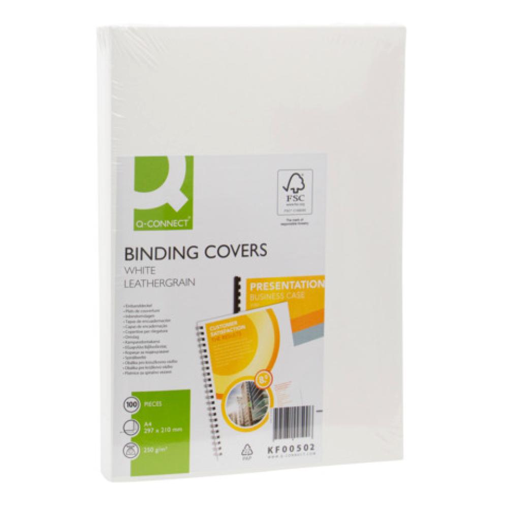 Kartondeckel 250g qm weiß 100 Stück Q-CONNECT KF00502 (5705831005020)